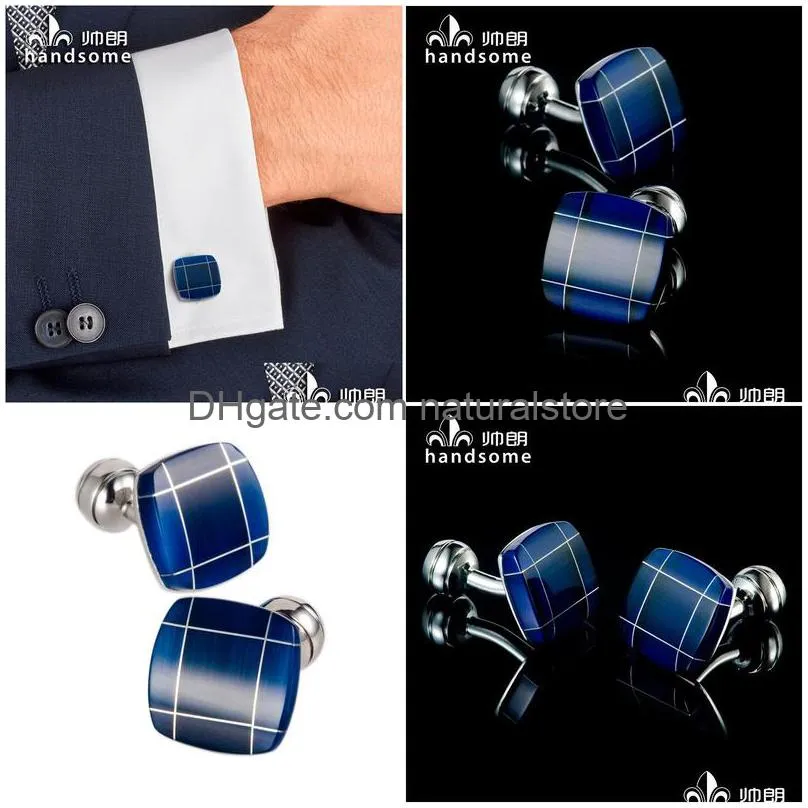 kflk jewelry fashion shirt cufflinks for mens gift brand cuff links buttons blue high quality abotoaduras gemelos free shipping