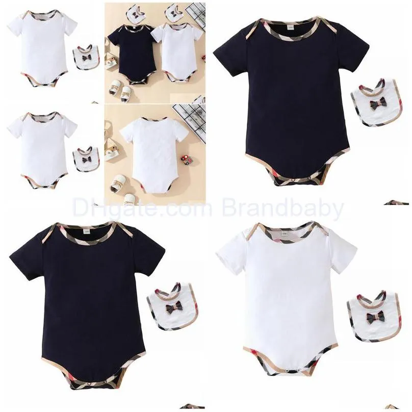 baby rompers girls and boy short sleeve cotton newborn clothes designer brand infant baby romper children pajamas 2pcs