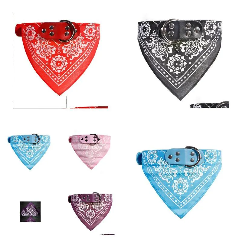 2021 new dog collars lead leashes adjustable pet cat scarf bandana neckerchief mix colors collar