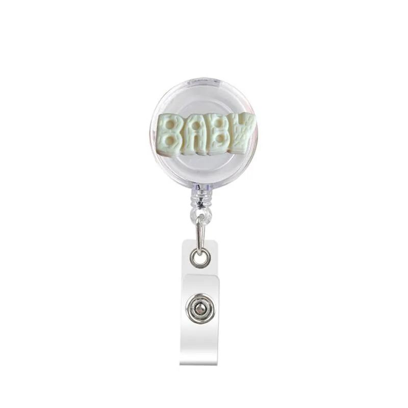 cute retractable badge holder reel badge reel - clip-on name badge tag with belt clip id badge reels clip card holder for office workers sun baby doctors nurses medical students and students