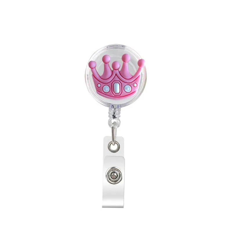 the flowers retractable badge reel with alligator clip name nurse id card badge holder reel decorative custom badge holder