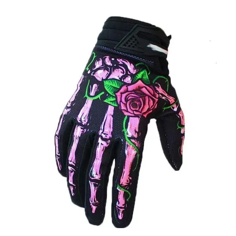 five fingers gloves skeleton rose atv mtb bmx off road bicycle gloves mountain bike off road mountain bike motorcycle gloves bicycle gloves