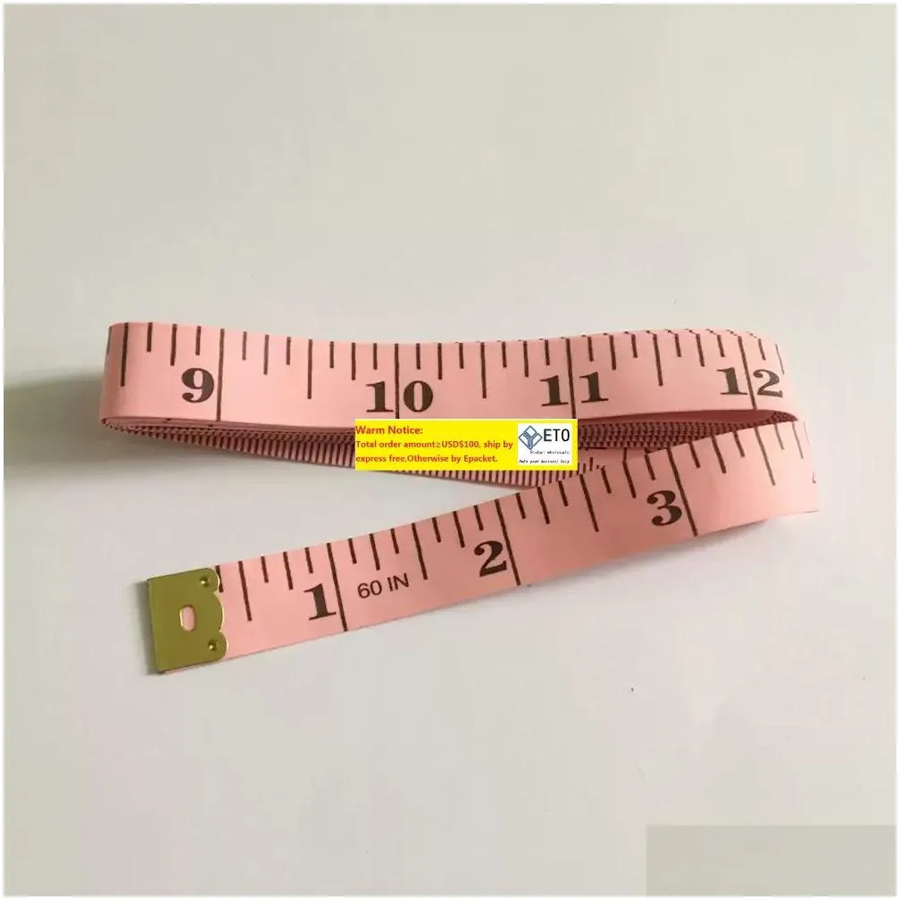 wholesale 200pcs 60 inch 150cm doublescale double sides soft tape measure body measuring tailor ruler sewing tool flat