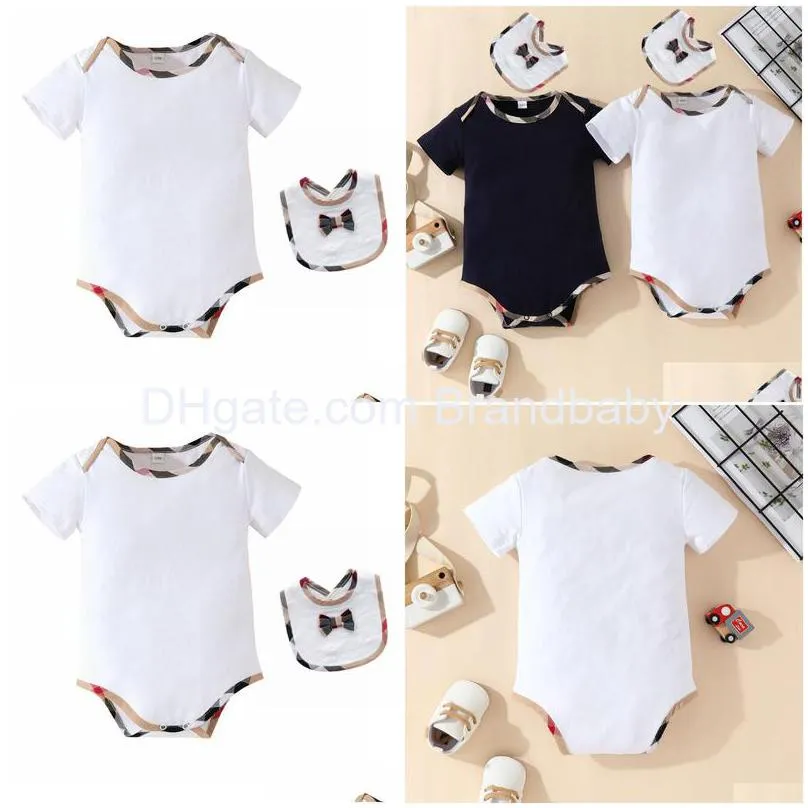 baby rompers girls and boy short sleeve cotton newborn clothes designer brand infant baby romper children pajamas 2pcs