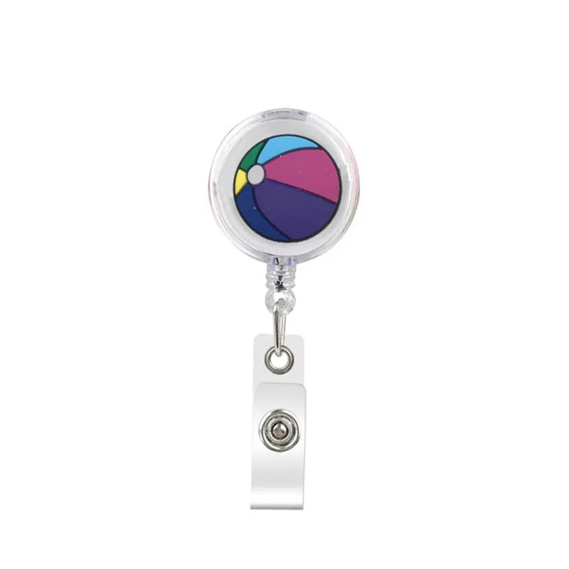 cute retractable badge holder reel badge reel - clip-on name badge tag with belt clip id badge reels clip card holder for office workers football doctors nurses medical students and students