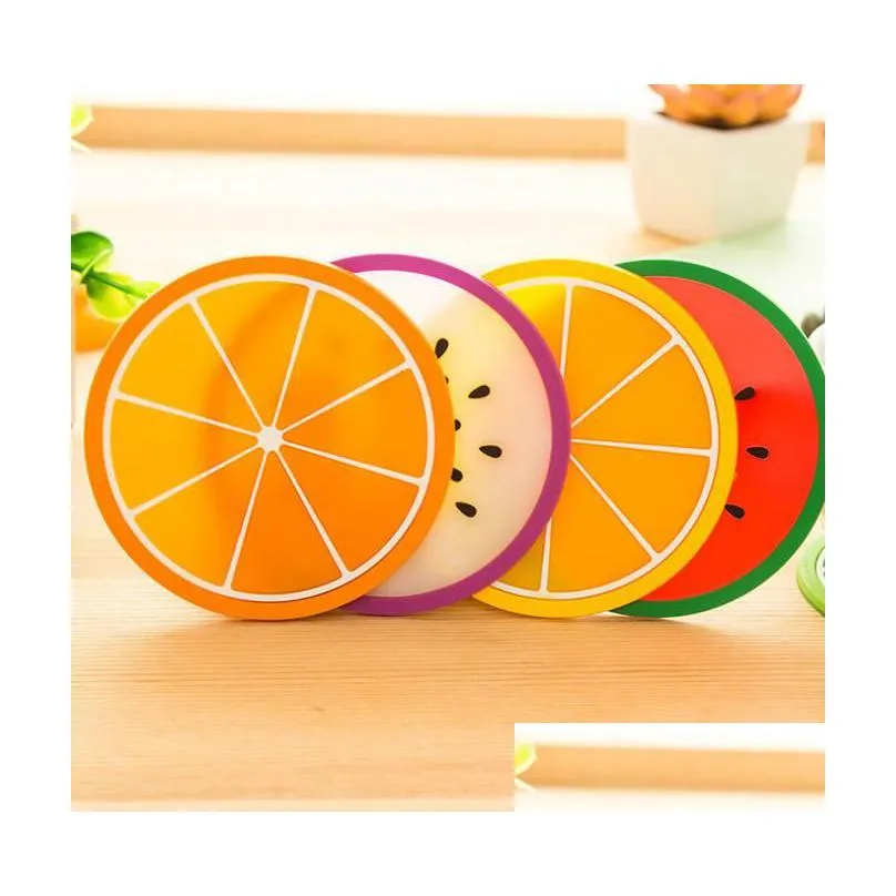 newly fruit shape silicone coaster cup mat silicon heat insulation pad multiple options free