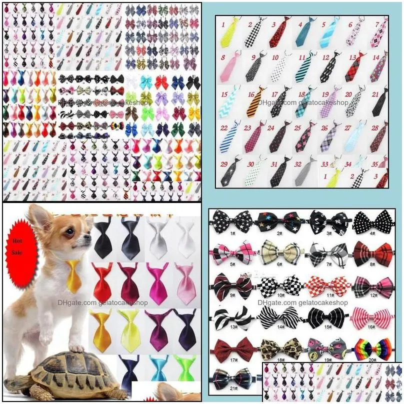 dog apparel supplies pet home garden 60pc/lot arrival colorf adjustable neckties bowties cat puppy bow ties grooming 6 types gl0111 drop
