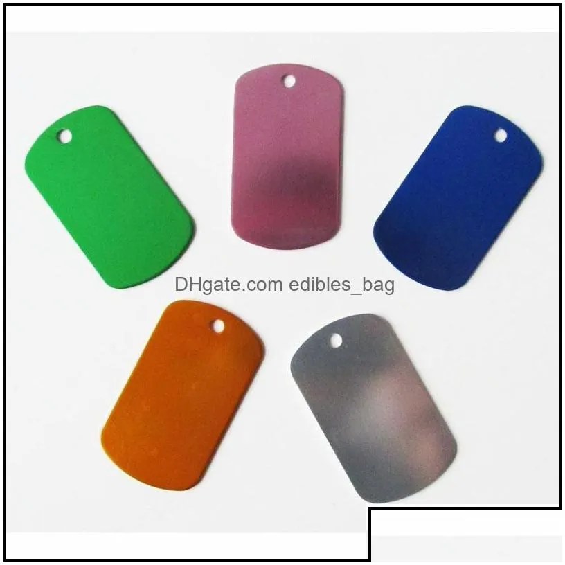 dog tag id card 100pcs/lot aluminum alloy military army tags blank and laser engravable pet fashion men pendants drop delivery home