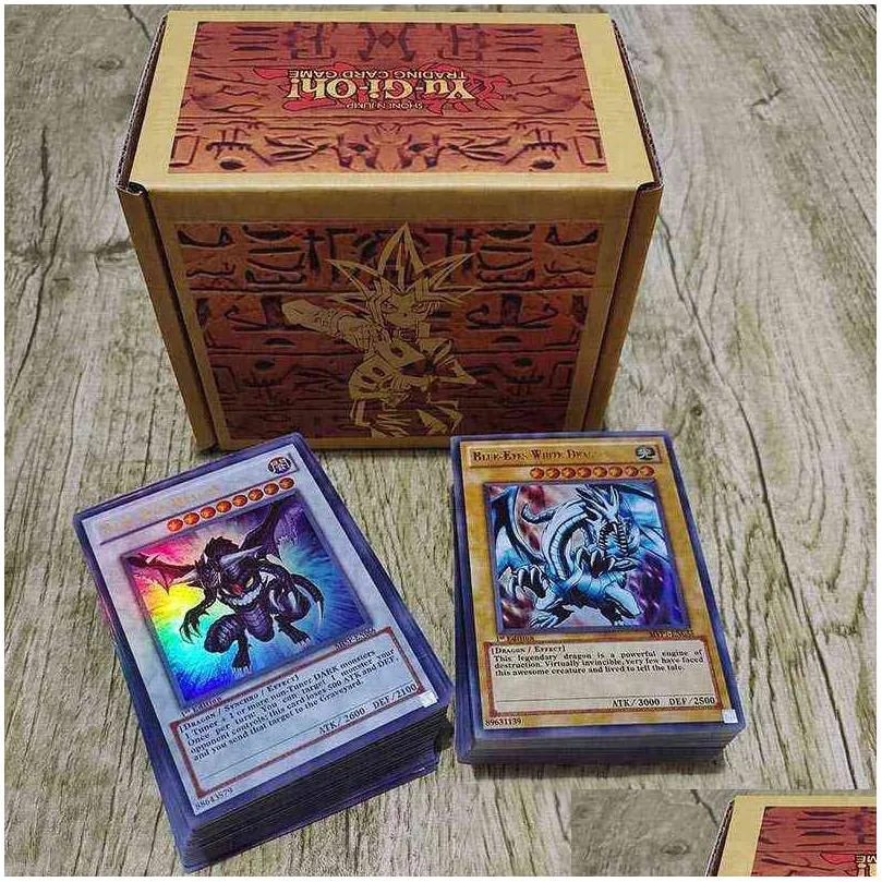 100pcs/set yugioh rare flash cards yu gi oh game paper cards kids toys girl boy collection cards christmas gift y1212