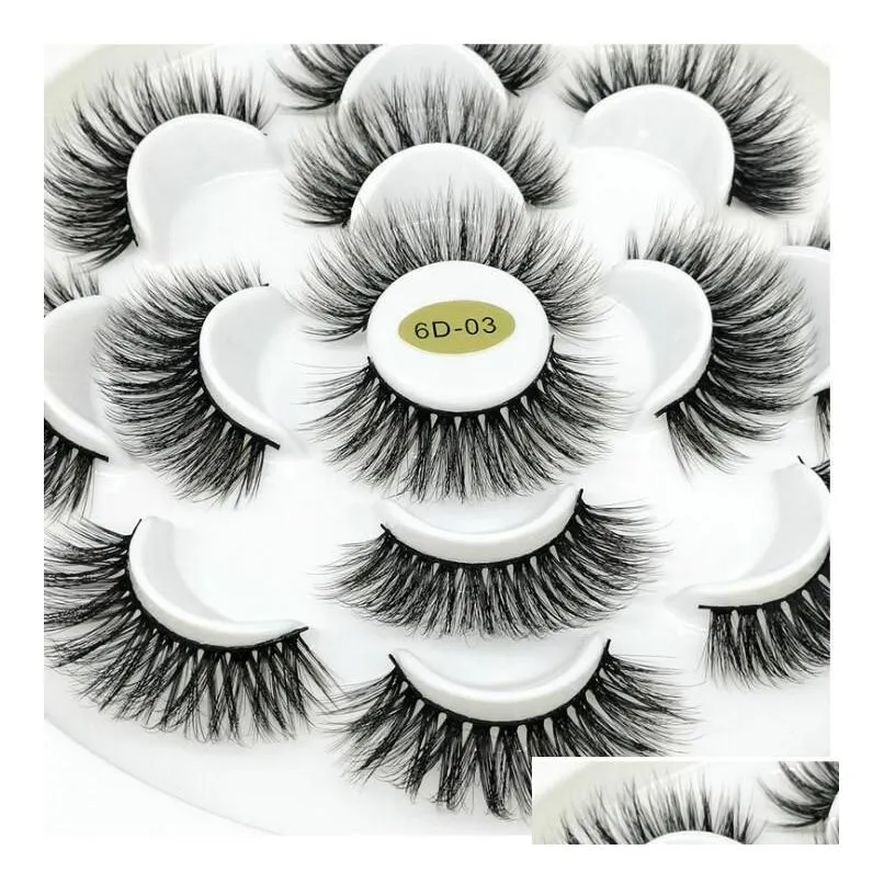 7 Pairs 3D False Eyelashes Handmade Natural Long Faux Mink Lashes Women Makeup Fake Lashes Extensions Maquiagem Tools