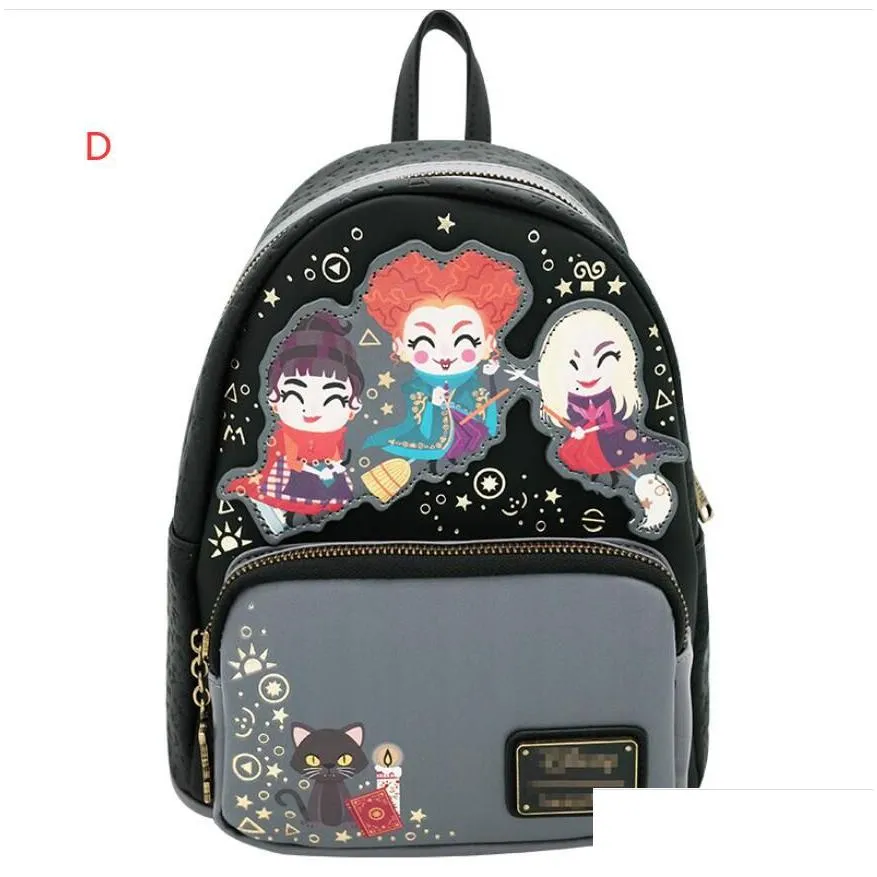 ins kawaii cartoon design pu leather zipper backpack loun ge double shoulder bag student backpack festival gift