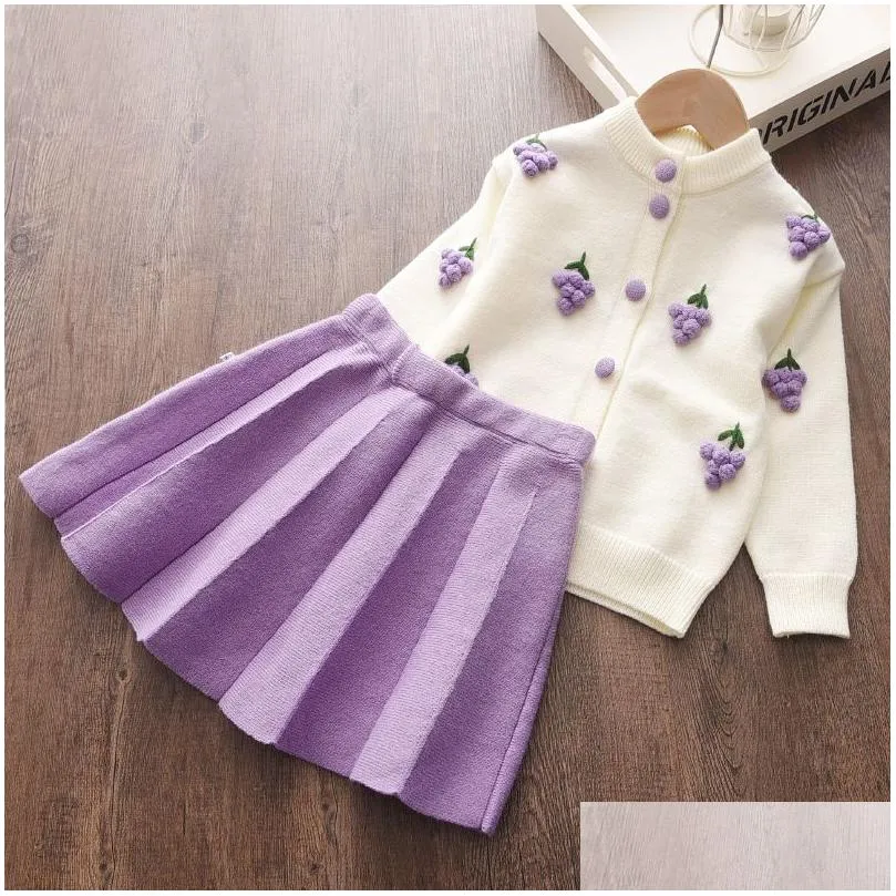 bear leader girls winter clothes set long sleeve sweater shirt skirt 2 pcs clothing suit bow baby outfits for kids girls clothes c1223