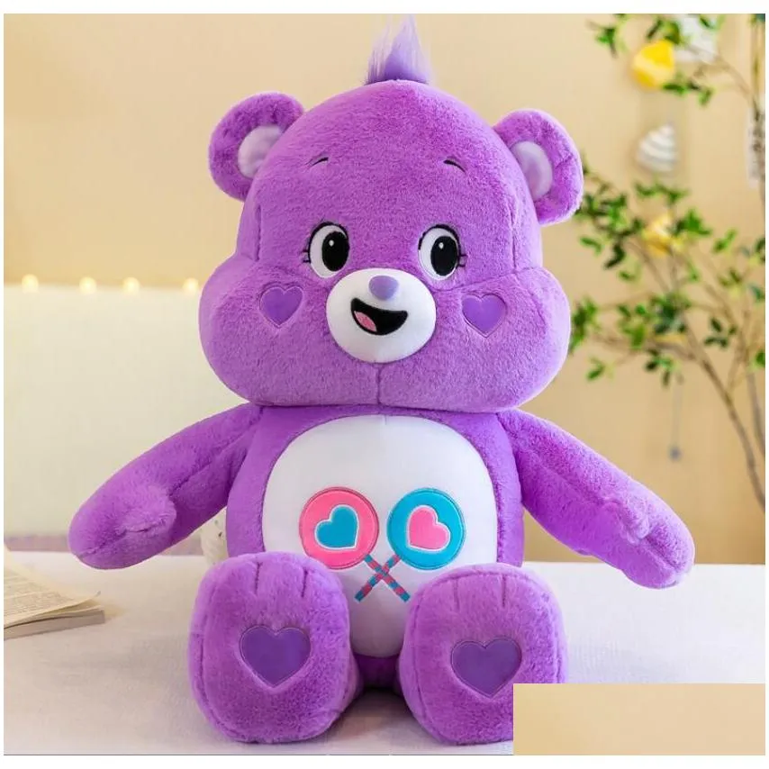 48cm new kawaii rainbow bear plush toy fluffy stuffed plush doll festival gift doll sleeping toys 6 colors