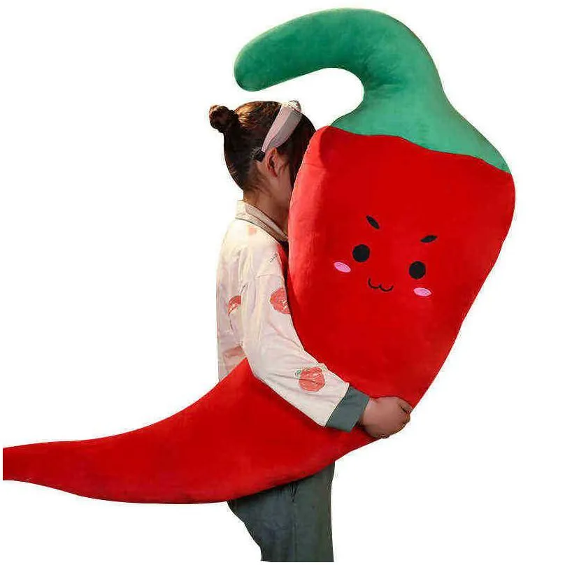 4065cm cartoon simulation li cuddle cute stuffed hot pepper doll large soft vegetable pillow bed sofa cushion room decor j220729