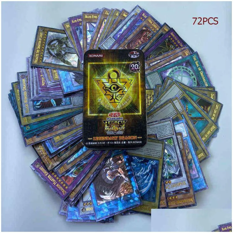 100pcs/set yugioh rare flash cards yu gi oh game paper cards kids toys girl boy collection cards christmas gift y1212