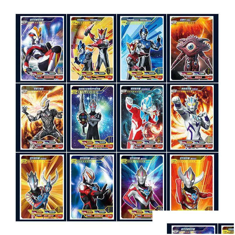 ultraman card letters paper card games children anime peripheral character collection kid`s gift playing card toy g1215