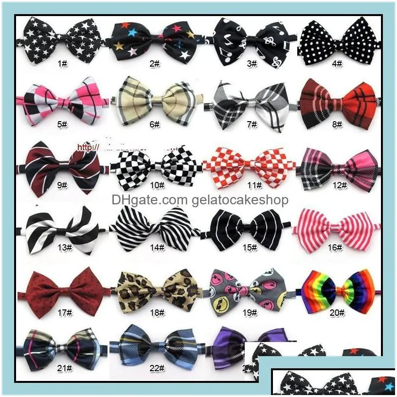 dog apparel supplies pet home garden 60pc/lot arrival colorf adjustable neckties bowties cat puppy bow ties grooming 6 types gl0111 drop