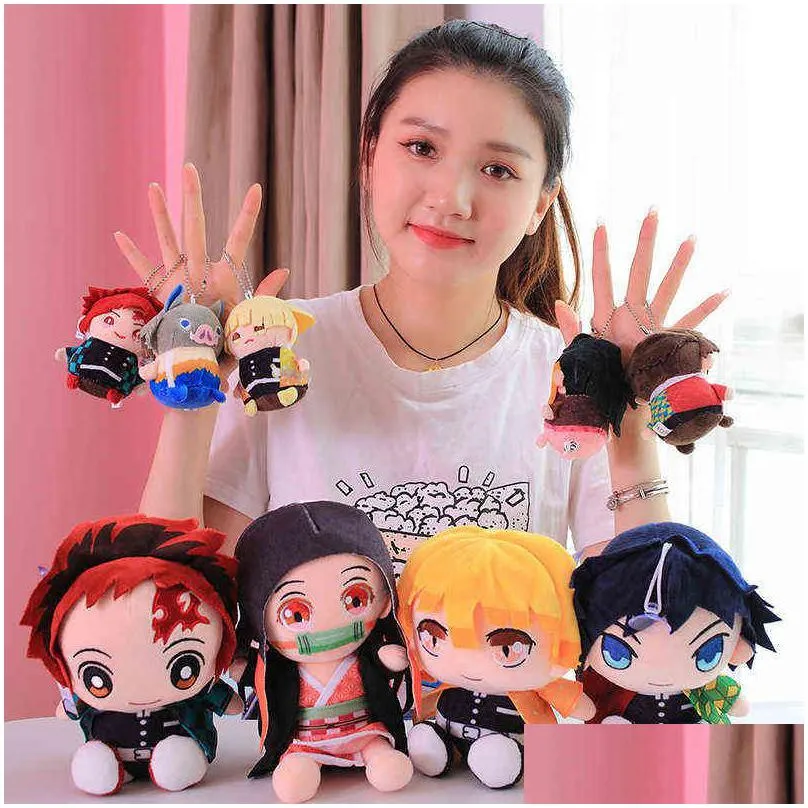 new 25cm beautiful zenitsu kamado nezuko kamado tanjirou agatsuma cartoon demon slayer plush stuffed toy dolls beautiful pillow