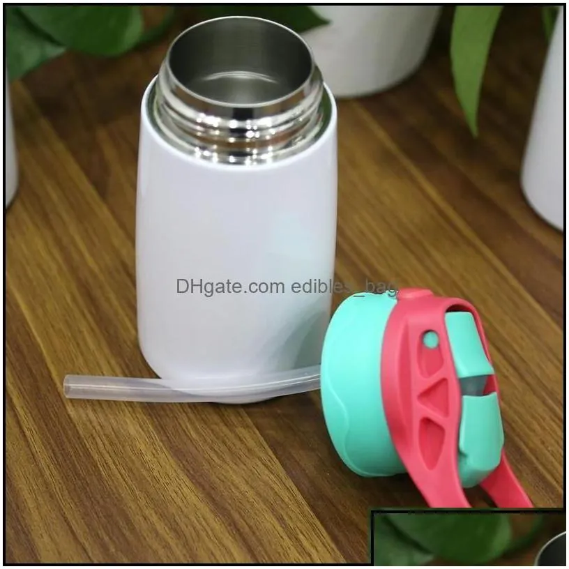 water bottles sublimation sippy cup 12oz 350ml blank kids bottle cute doublewall stainless steel tumbler mugs in bk safe for kid tod