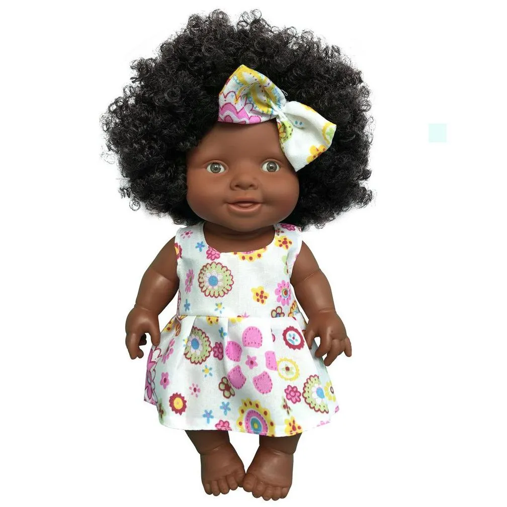 african movable joint christmas best gift for baby black toy mini cute explosive hairstyle doll children girls c0924