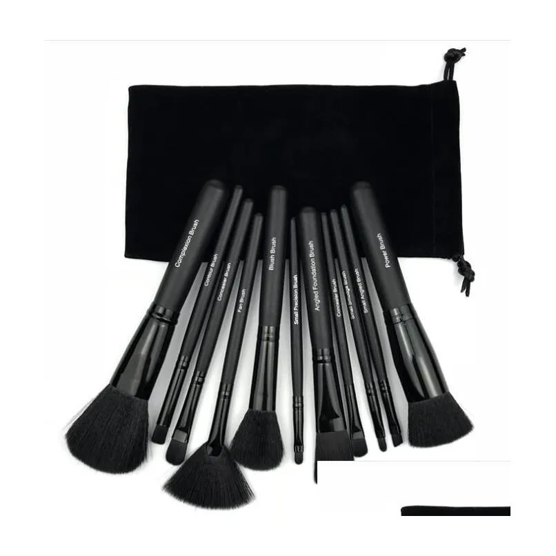 11pcs/set ELF Makeup Brush Set Face Cream Power Foundation Brushes Multipurpose Beauty Cosmetic Tool Brushes Set with Pouch Bag