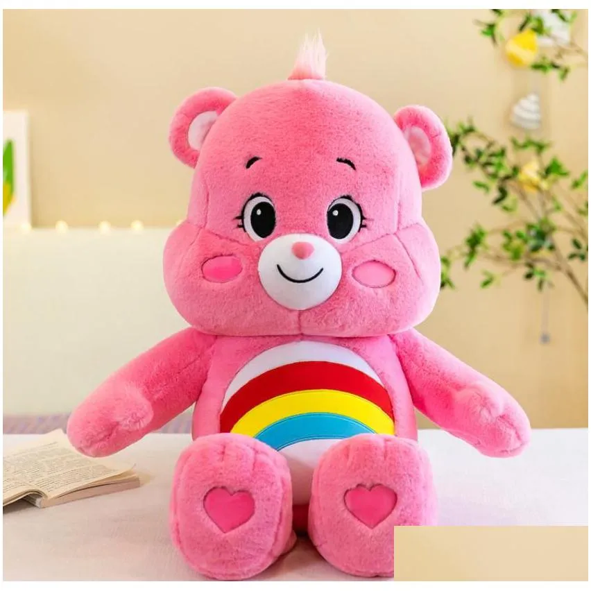 27cm new kawaii rainbow bear plush toy fluffy stuffed plush doll teddy bear festival gift doll sleeping toys
