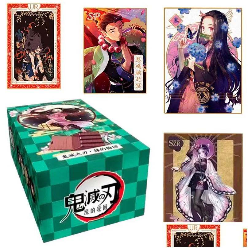 card games anime demon slayer blade flash ssp kamado tanjirou nezuko peripheral ur rare collection christmas gift 220908