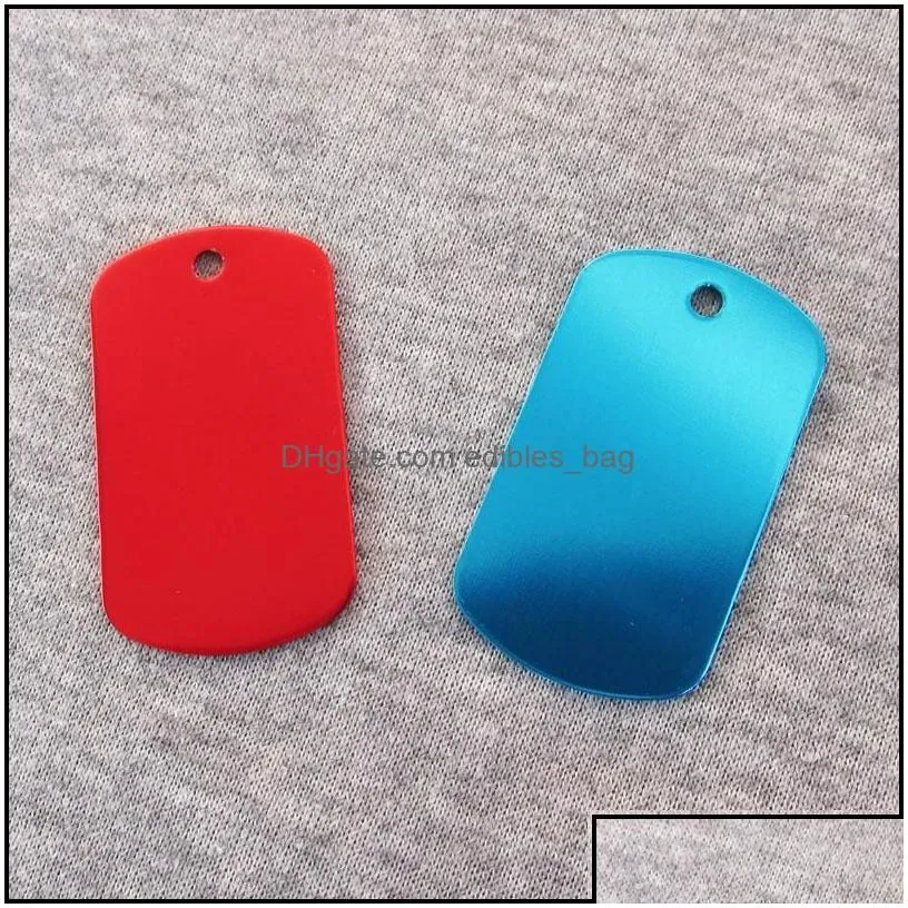 dog tag id card 100pcs/lot aluminum alloy military army tags blank and laser engravable pet fashion men pendants drop delivery home