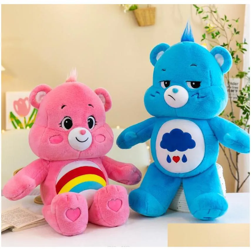 27cm new kawaii rainbow bear plush toy fluffy stuffed plush doll teddy bear festival gift doll sleeping toys