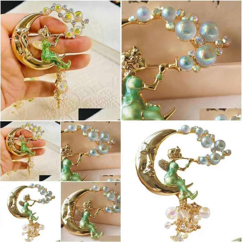 moon fairy brooch vintage middle ancient brooches blowing bubbles antique accessories