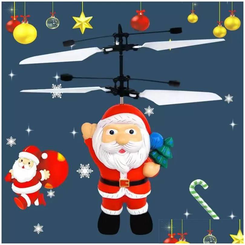 flyings toys christmas gift santa flying ball luminous kid`s flight balls electronic infrared induction aircraft remote control toy led