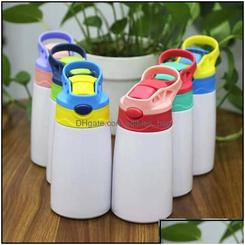 water bottles sublimation sippy cup 12oz 350ml blank kids bottle cute doublewall stainless steel tumbler mugs in bk safe for kid tod