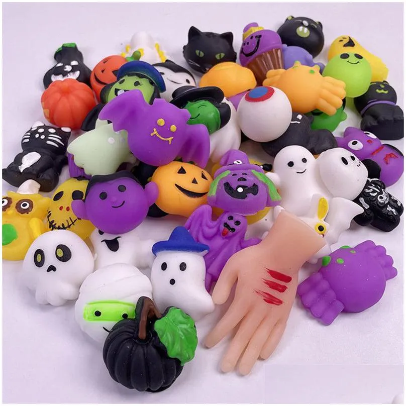 blind box radom pumpkin bat spider halloween mochi squishy toy themed mini squishies party kawaii cute holiday gifts