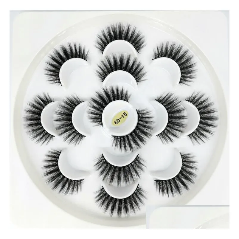 7 Pairs 3D False Eyelashes Handmade Natural Long Faux Mink Lashes Women Makeup Fake Lashes Extensions Maquiagem Tools