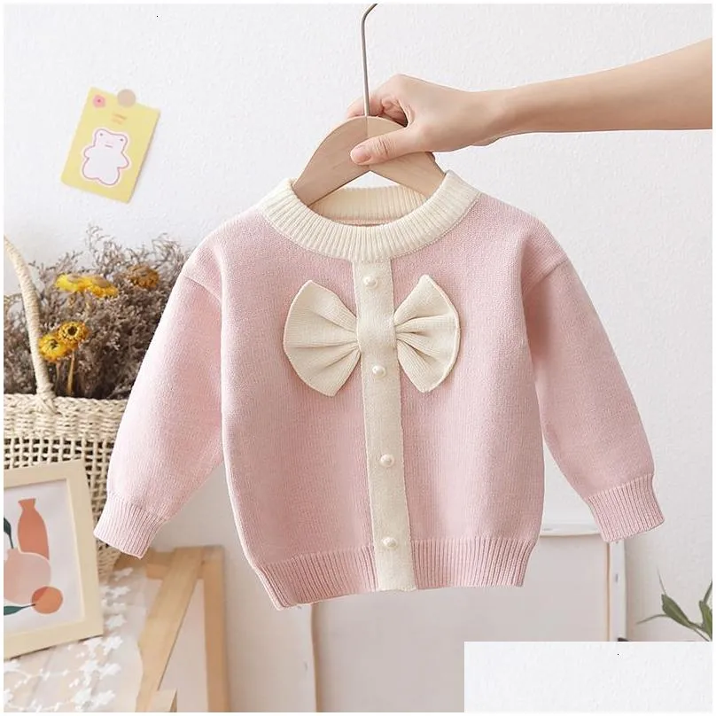 cardigan fashion baby girl winter clothes flower for knitted sweater soft autumn children outerwear 230113