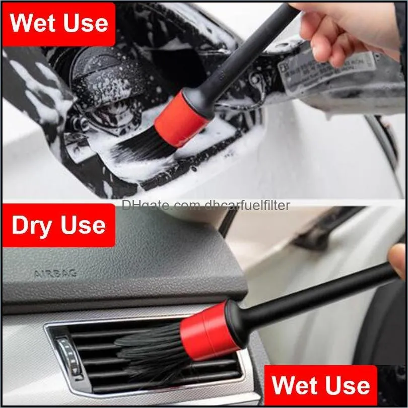Car Sponge Wash Detailing Brush Auto Cleaning Set Dashboard Air Vents Rim Dirt Dust Clean ToolsCar
