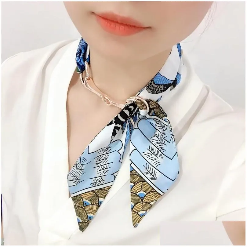 Pins, Brooches High Quality Scarves Buckle Gold Plating Belt Women Shawl Ring Scarf Fashion Jewelry Gift