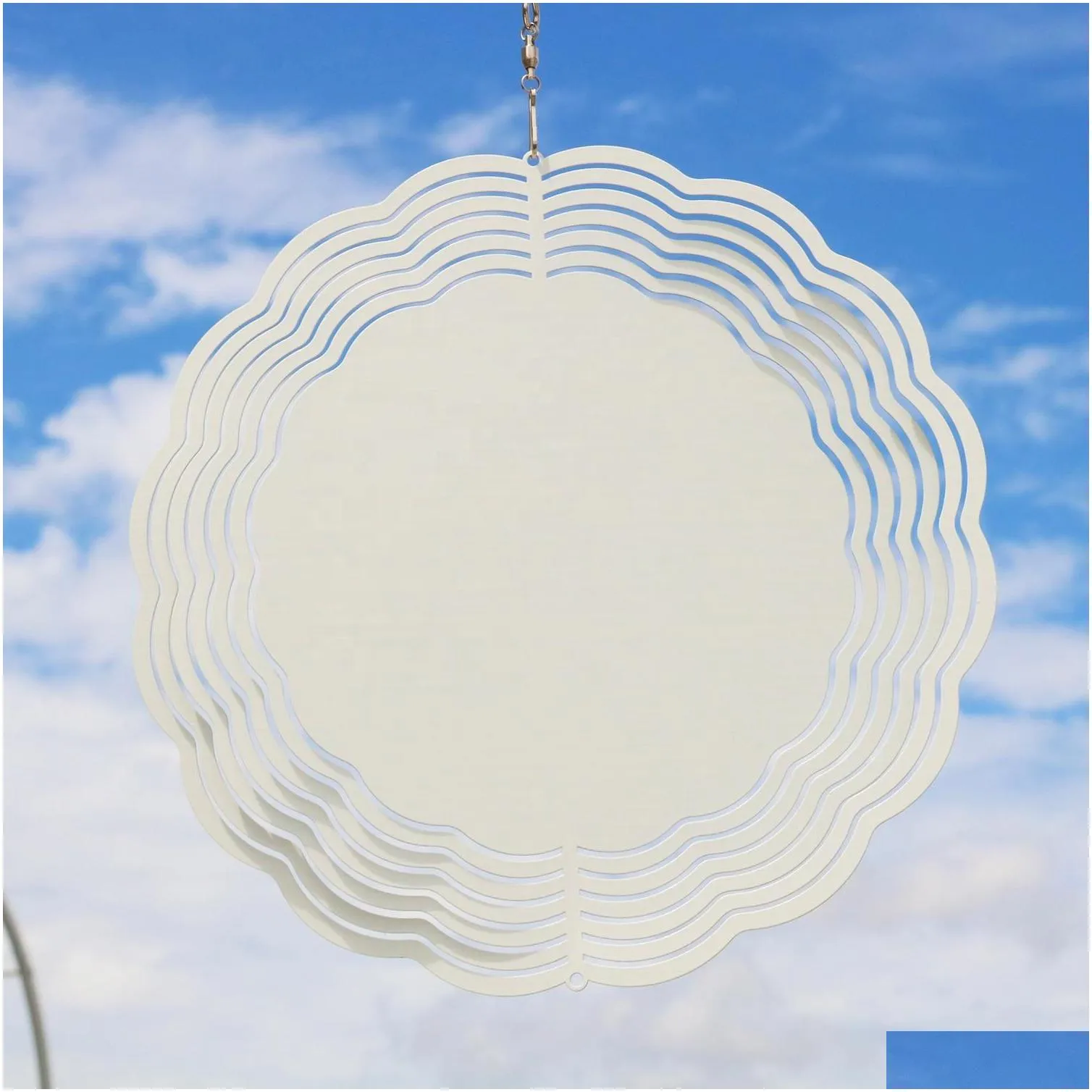 wholesale sublimation blank wind spinner 10 inch aluminum spinners outdoor hanging garden decoration metal blanks both sides printable file folding clipboard a4 wooden