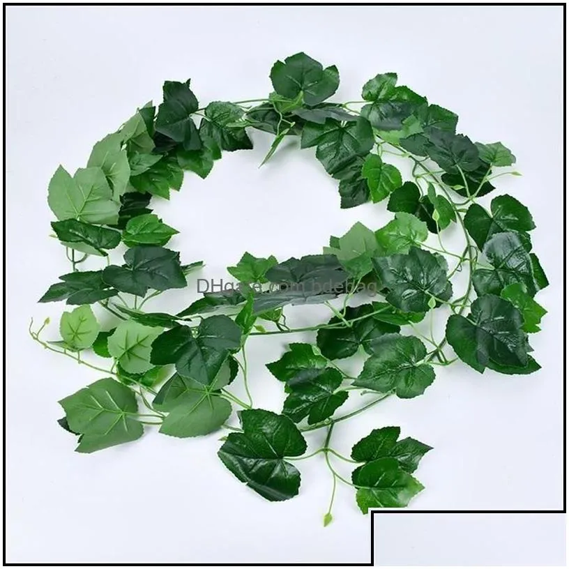 decorative flowers wreaths flowers leaves 2m artificial green grape leaf other boston ivy vines decorated fake flower cane wholesa