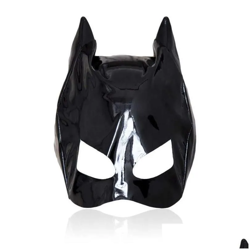 sexy leather cat head mask fetish cat hood half face mask bdsm pet role play party mask slave head bondage toys for women q0818