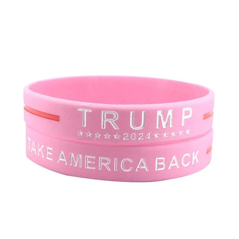 trump 2024 silicone bracelet black blue wristband party favor