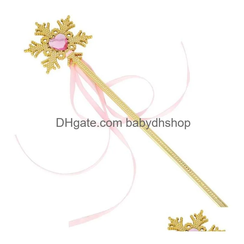 fairy gold snowflake ribbons wand streamers xmas wedding party cos princess gem sticks magic wands confetti kids birthday favors