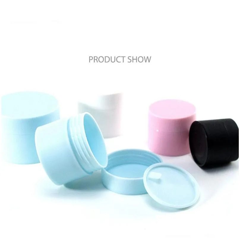wholesale high quality 5g 15g 20g 30g pp cosmetic cream jars packing bottles with lid empty lotion container black blue pink white