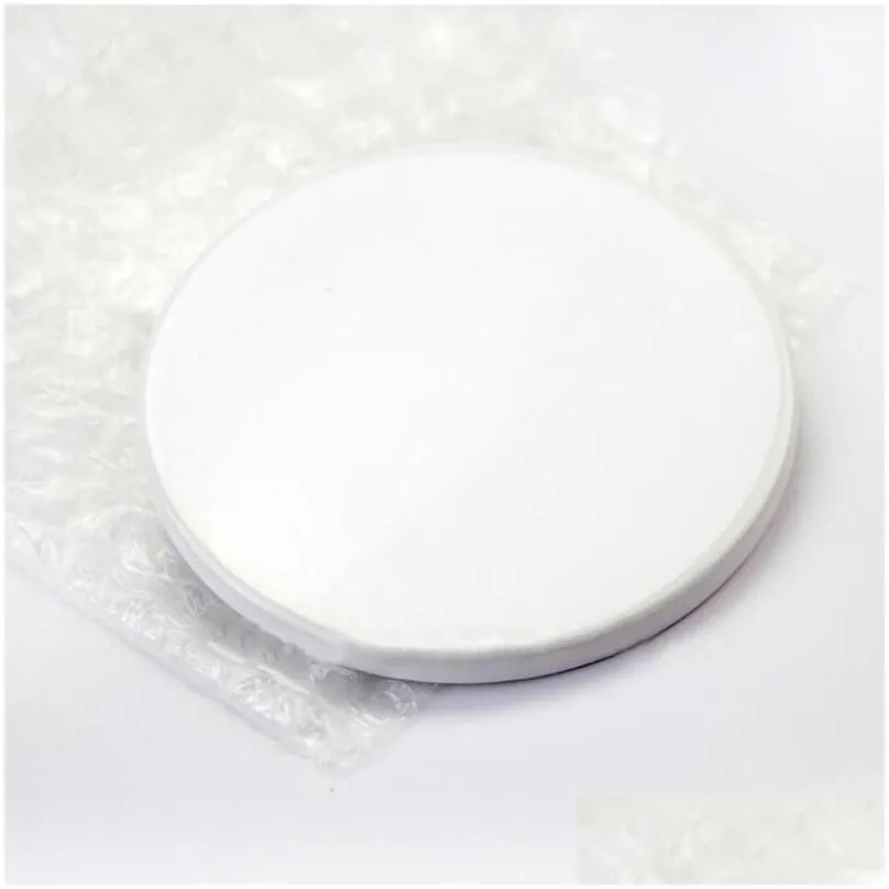 9cm sublimation blank ceramic coaster white ceramic coasters heat transfer printing custom cup mat pad thermal coasters lx4217