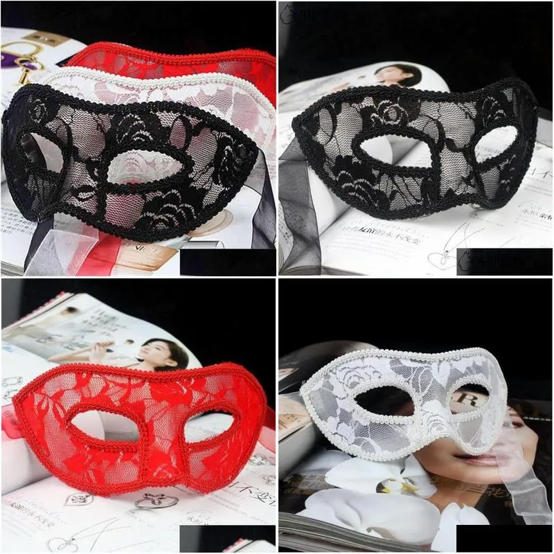 black red white women sexy lace eye mask party masks for masquerade halloween venetian masquerade masks 2020 q0806