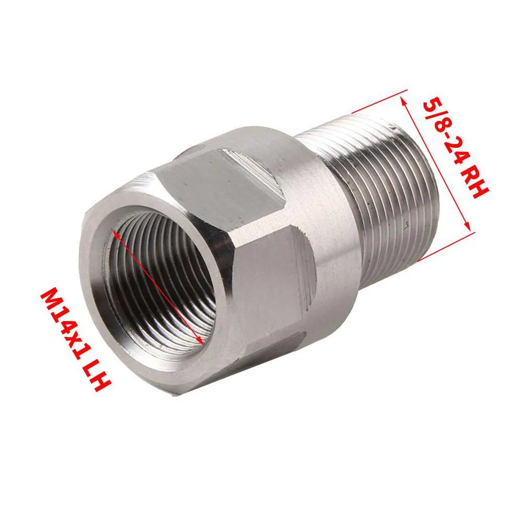 stainless steel thread adapter 1/2-28 m14x1 m15x1 to 5/8-24 for adaptor fitting