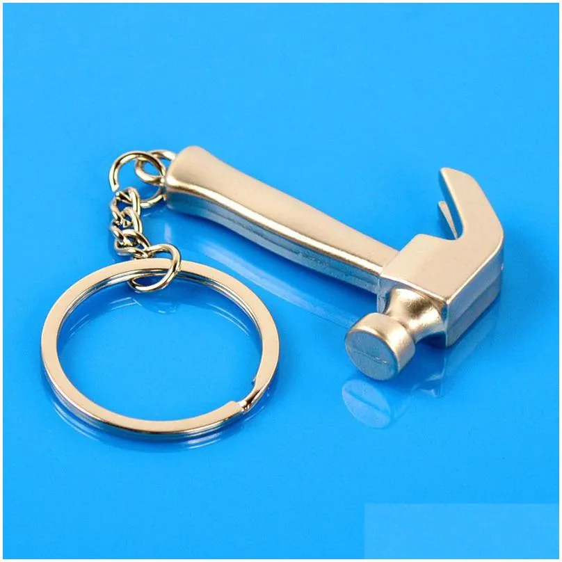 200pcs mini metal keychain personality claw hammer pendant model claw hammer key chain ring party favors dh1234