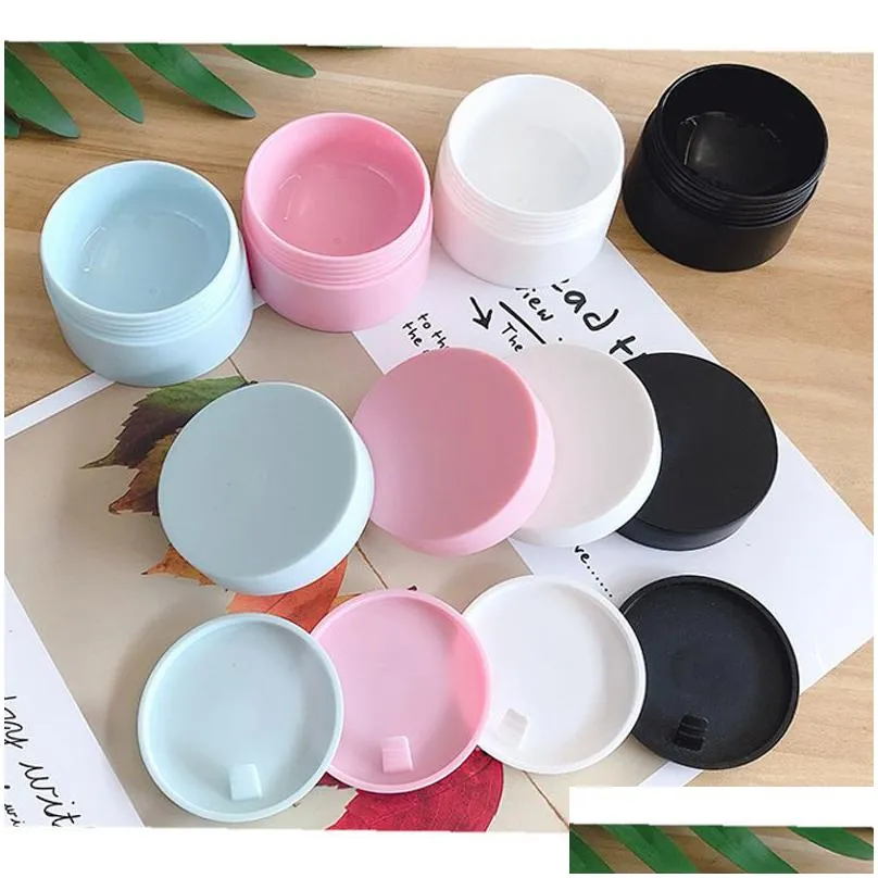 wholesale high quality 5g 15g 20g 30g pp cosmetic cream jars packing bottles with lid empty lotion container black blue pink white