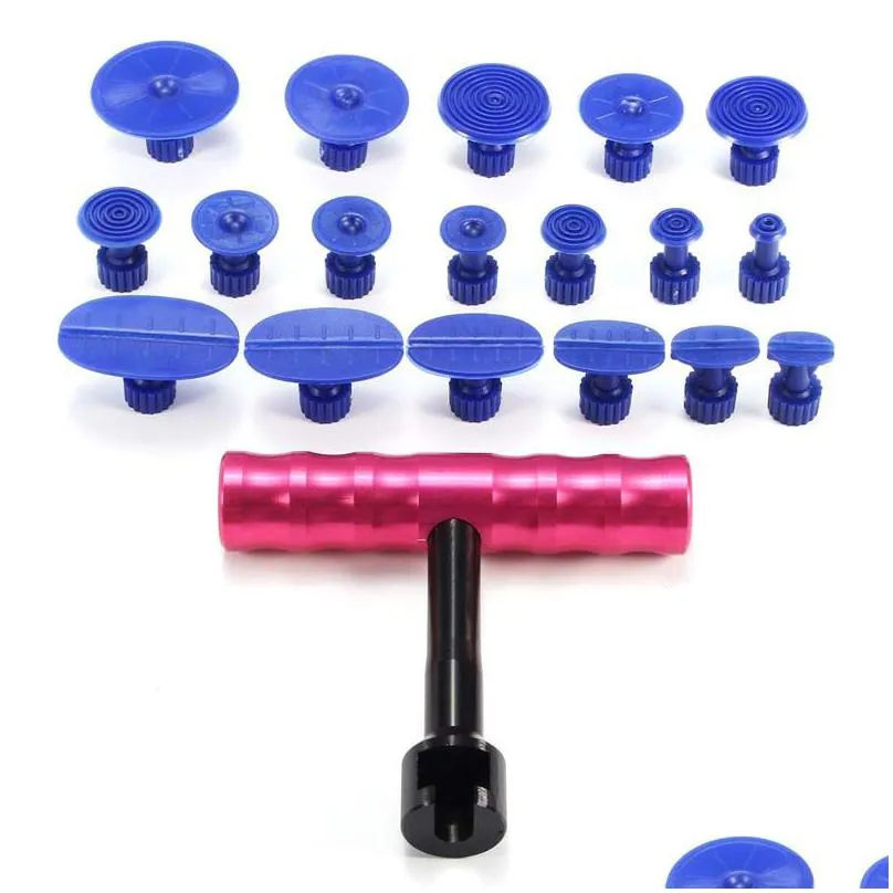 18pcs/set professional car dent puller t-bar cars body panel paintless dents removal repair lifter tool pullers tabs