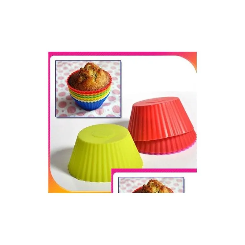 Silicone Muffin Cake Cupcake Cup Cake Mould Case Bakeware Maker Mold Tray Baking Jumbo XB